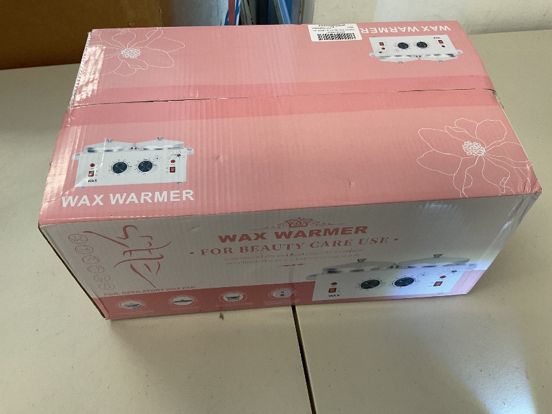 Photo 1 of Portable Wax Warmer with Adjustable Temperature and 40 Wax Sticks - Painless Hair Removal for Women and Men (Pink-Double Pots)