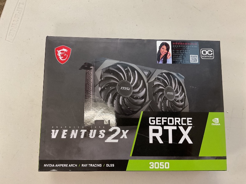 Photo 1 of MSI Gaming GeForce RTX 3050 8GB GDRR6 Boost Clock: 1807 MHz 128-Bit HDMI/DP PCIe 4 Torx Twin Fans Ampere OC Graphics Card (RTX 3050 Ventus 2X 8G OC)