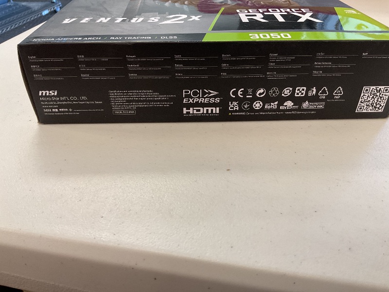 Photo 1 of MSI Gaming GeForce RTX 3050 8GB GDRR6 Boost Clock: 1807 MHz 128-Bit HDMI/DP PCIe 4 Torx Twin Fans Ampere OC Graphics Card (RTX 3050 Ventus 2X 8G OC)