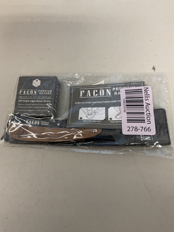 Photo 1 of 100 BLADES + Facón Professional Vintage Straight Edge Barber Razor - Salon Quality Cut Throat Shavette