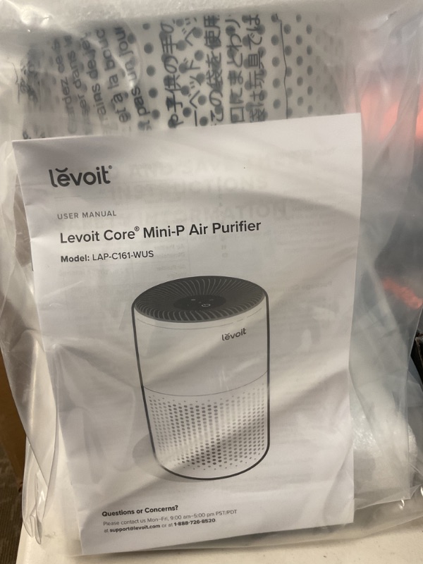 Photo 1 of LEVOIT Air Purifiers for Bedroom Home, 3-in-1 Filter Cleaner with Fragrance Sponge for Better Sleep, Filters Smoke, Allergies, Pet Dander, Odor, Dust, Office, Desktop, Portable, Core Mini-P, White