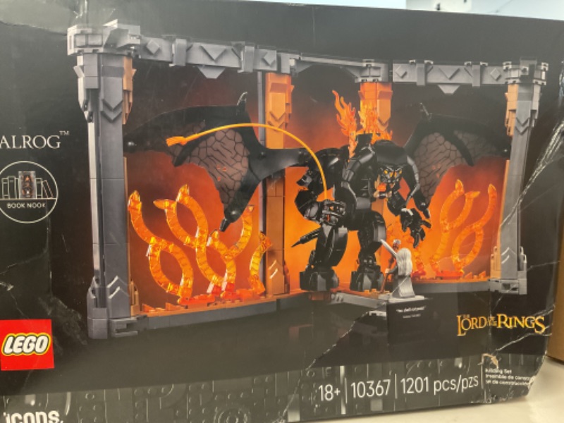Photo 1 of LEGO Icons The Lord of The Rings: Balrog Book Nook Kit - DIY Craft Building Set for Adults, 18+ - Collectible Gandalf Minifigure - Gift Idea for Birthdays - Home or Room Decor - 10367