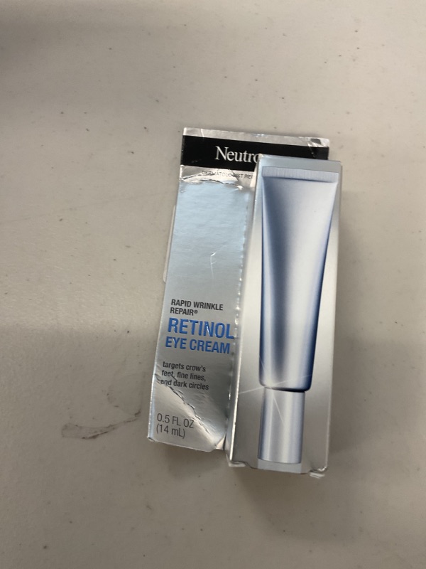 Photo 1 of Neutrogena Rapid Wrinkle Repair Retinol Anti-Wrinkle Eye Cream for Dark Circles, Daily Eye Wrinkle Cream with Hyaluronic Acid & Retinol, Paraben-Free, 0.5 fl. oz