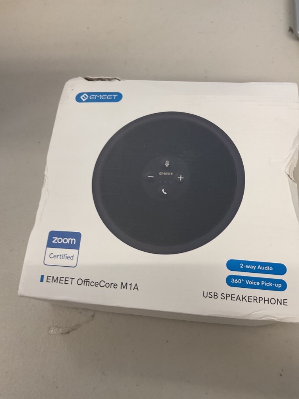 Photo 1 of EMEET USB Speakerphone, M1A Zoom Certified AI Mics 360°Voice Pickup USB Type C-A Plug&Play Computer Speakers with Microphone, Fast Mute Noise Reduction Echo Cancellation for 5-8 People for Zoom Teams