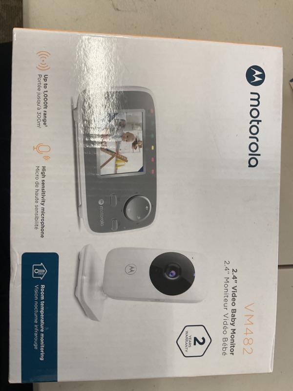 Photo 1 of Motorola VM482 Video Baby Monitor W/Camera, 1000ft Range no WiFi 2.4 GHz Wireless, 2.4" Color Screen, 1-Way Audio, Manual Pan/Tilt, Digital Zoom, Sound Level Indication, Night Vision