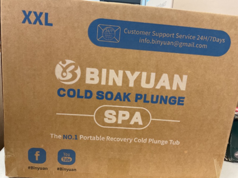 Photo 1 of Large Ice Bath Tub Outdoor with Lid Portable Bathtub Adult Cold Water Therapy Tub for Recovery 116 Gal Cold Plunge Tub Ice Barrel Ice Bath Tub for Athletes