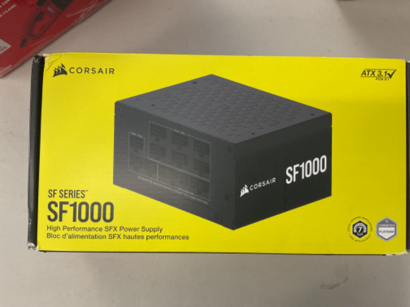 Photo 1 of CORSAIR SF1000 (2024) Fully Modular Low Noise 80 Plus Platinum ATX Power Supply – 3.0 Compliant – PCIe 5.0 Ready – SFX-to-ATX Bracket Included – Black