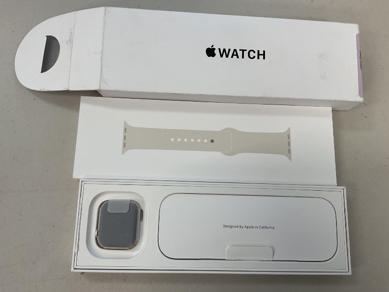 Photo 1 of Apple Watch SE (2nd Gen) [GPS 40mm] Smartwatch with Starlight Aluminum Case with Starlight Sport Band S/M. Fitness and Sleep Trackers, Crash Detection, Heart Rate Monitor, Retina Display