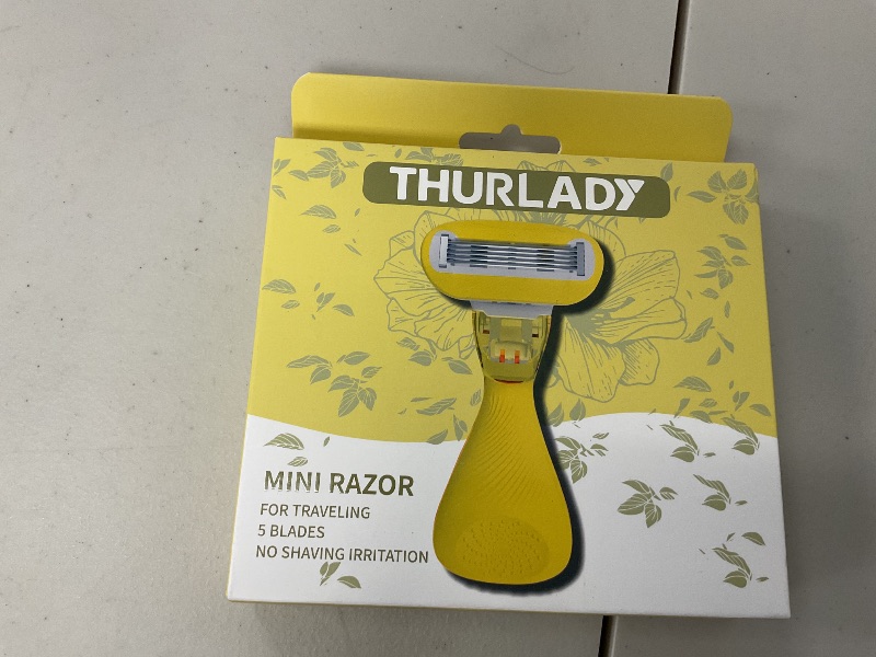 Photo 1 of Thurlady mini razor 5 blade design for traveling. Comes with 3 razor blade refills no shaving irritation color yellow