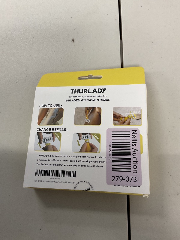 Photo 1 of Thurlady 5 blade mini razor for traveling yellow with 3 replaceable heads no shaving irritation 