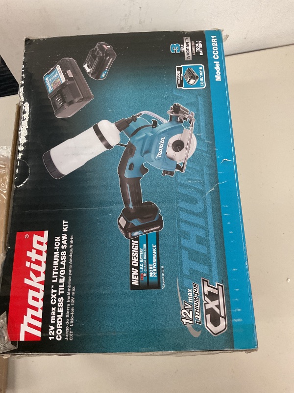 Photo 1 of Makita CC02R1 12V MAX CXT Lithium-Ion Cordless Tile/Glass Saw Kit, 3-3/8"