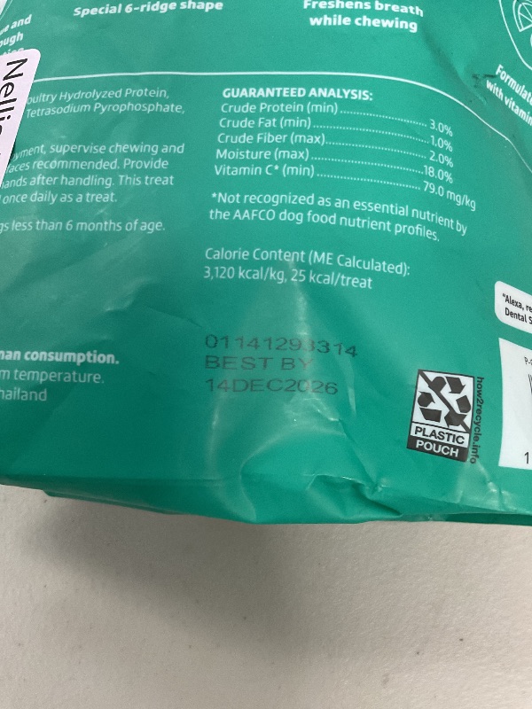 Photo 1 of Wonder Bound Beef Flavor Dental Sticks for Tiny Dogs (5-20 lbs), 6-Ridge Shape for Plaque & Tartar Control, Freshens Breath, Formulated with Vitamin C, 108 Count