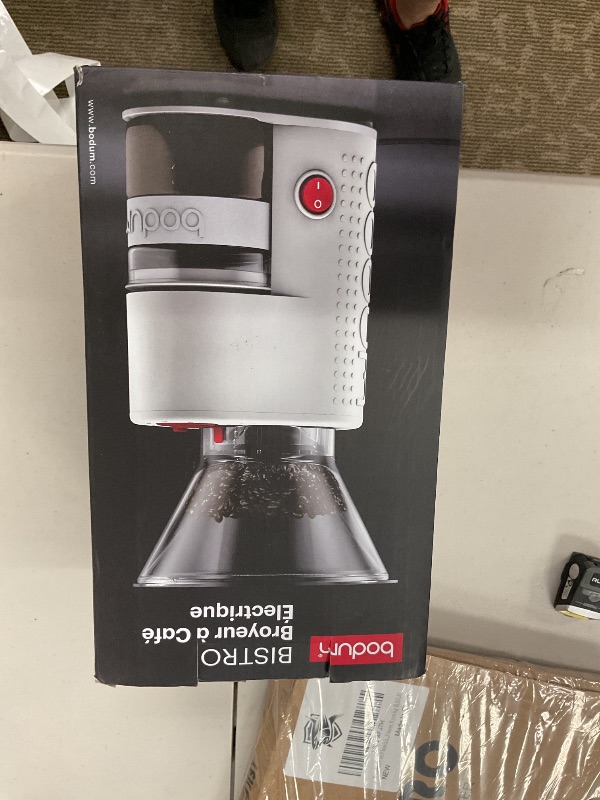 Photo 1 of Bodum Bistro Electric Conical Burr Coffee Grinder, Preset Timer, 12 Grind Settings, White