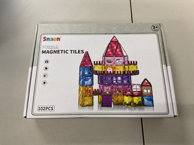 Photo 1 of SNAEN Magnet Building Tiles for Kids Ages 3-5 4-8, 102 Pieces Educational Magnet Toys for 3 4 5 6 7 8 Years Old Boys, 3D Building Blocks, Creative Play for Ages 5-7, Toddler Toy Gifts