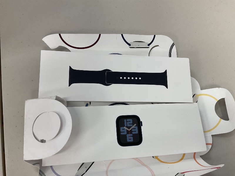 Photo 1 of Apple Watch SE (2nd Gen) [GPS 40mm] Smartwatch with Midnight Aluminum Case with Midnight Sport Band S/M. Fitness and Sleep Trackers, Crash Detection, Heart Rate Monitor, Retina Display