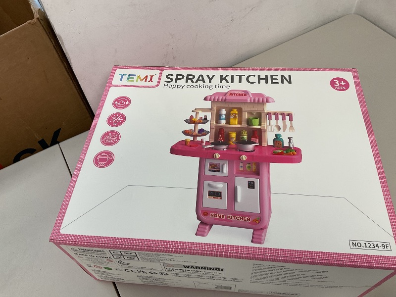 Photo 1 of TEMI Pretend Food Kitchen Toys for Girls Age 3 4 5 6 7 8 - Kitchen Accessories Platset with Sound and Light, Cutting Food Toy, Pretend Play for Kids, Indoor Outdoor Cooking Set, Birthday Gifts 8-9