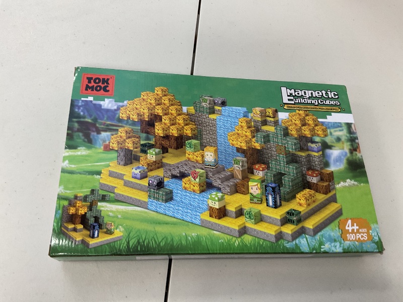 Photo 1 of IILLDD Magnetic Blocks Toys, 100PCS Magnetic Building Block Toys Based on Classic Games, STEM Magnets Sensory Toys for Kids, Magnetic Building Blocks Suitable for Boys Girls 4+ (Yellow)