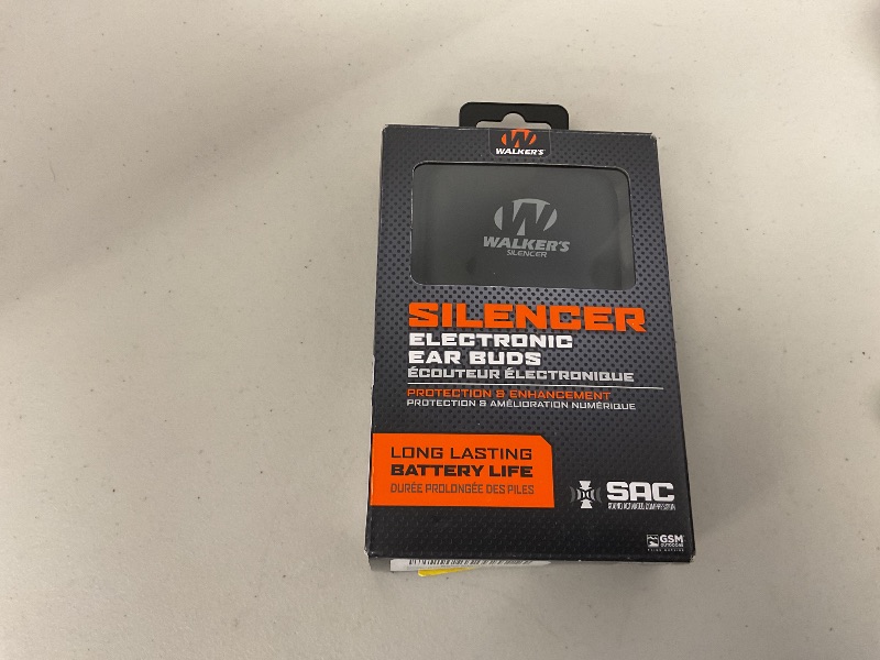 Photo 1 of Walker's Silencer Wireless NRR25dB Electronic Sound Suppression Hearing Protection Earbuds for Shooting, Hunting, Range, Black