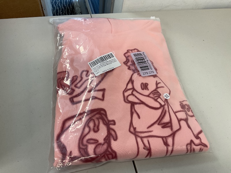 Photo 1 of MAEHARRT Women Y2K Oversized Fashion Carton Hoodie Pullover Crewneck Sweatshirts Streetwear Casual Jacket Pink