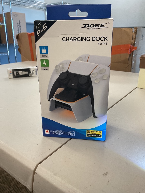 Photo 1 of PS5 Controller Charger Station - Fast Dual Charging Dock with LED Indicator - Compact USB Stand for PlayStation 5 DualSense Controllers with 5V 3A Power Adapter