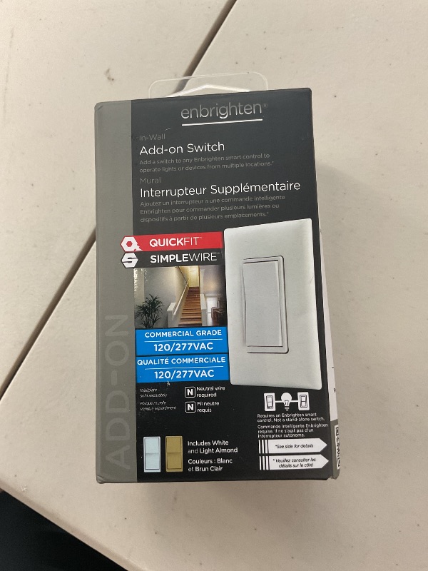 Photo 1 of Enbrighten Add-on In-Wall Smart QuickFit & SimpleWire, Wi-Fi, Z-Wave, Zigbee, Not A Standalone, Smart Light Switch, 3 Way, Alexa, Google Assistant, 700 Series, 59339