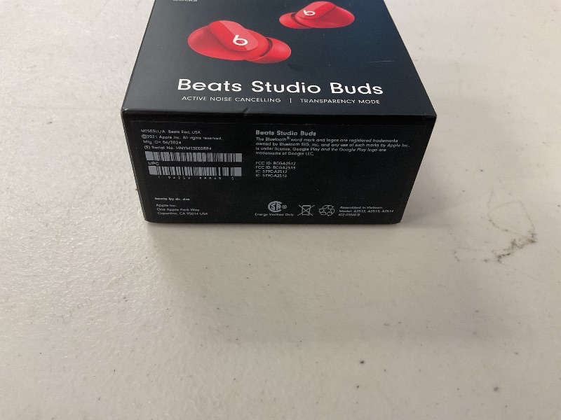 Photo 1 of Beats Studio Buds - True Wireless Noise Cancelling Earbuds - Compatible with Apple & Android, Built-in Microphone, IPX4 Rating, Sweat Resistant Earphones, Class 1 Bluetooth Headphones - Red