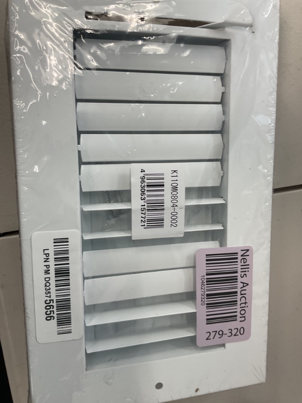 Photo 1 of 8" x 4" Adjustable Blade Sidewall Ceiling Register Vent Cover Diffuser Heavy Duty Stamped Steel (Listed Size is Duct Opening Inside Measurement)
