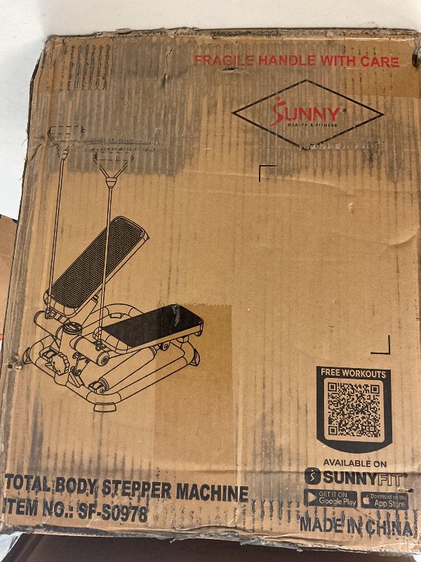 Photo 1 of Sunny Health & Fitness Total Body 2-in-1 Mini Stair Stepper, Step Machine for Exercise at Home Workout, Adjustable Hydraulic, LCD Digital Monitor with Resistance Bands & Non-Slip Pedals - SF-S0978