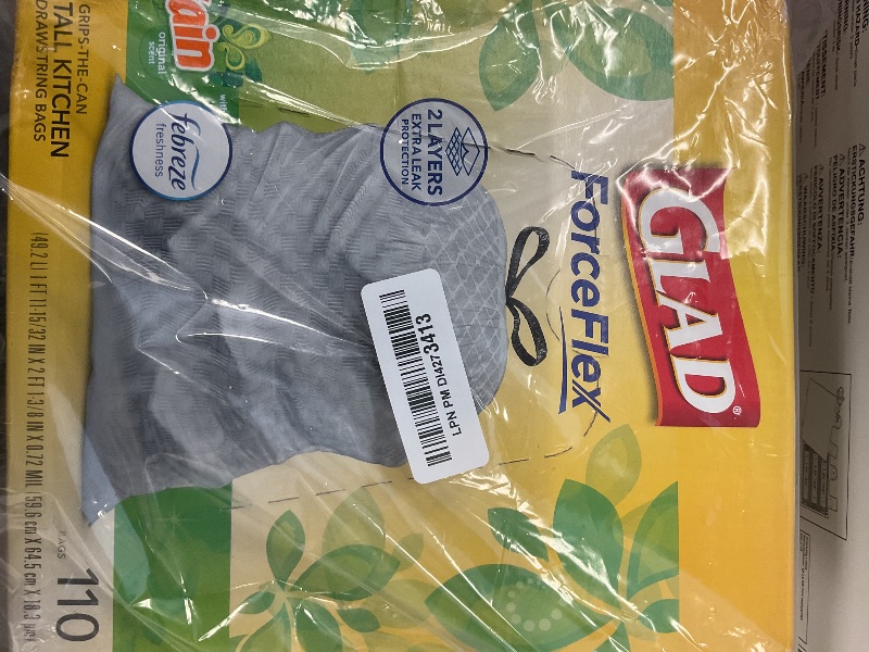 Photo 1 of Glad Tall Kitchen Trash Bags 13 Gallon, Gain Original Garbage Bags, Odorshield with Drawstring, 110 Count
