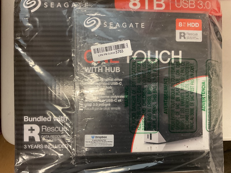 Photo 1 of Seagate One Touch Hub 8TB, Externe Harde Schijf, voor pc, laptop en Mac, USB-C, USB 3.0, 1 Jaar Mylio, Data Rescue Service (STLC8000400)