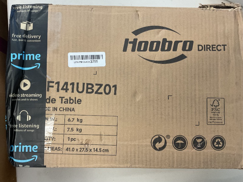 Photo 1 of HOOBRO End Table with Charging Station, Flip Top Side Table with USB Ports, Narrow Nightstand Bedside Tables with Storage Shelves, for Small Space, Living Room, Rustic Brown and Black BF141UBZ01