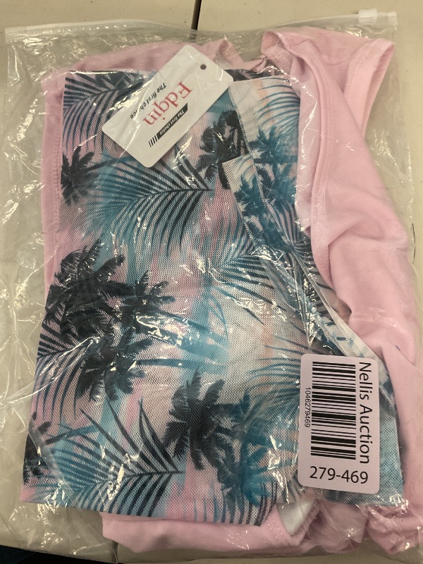 Photo 1 of Fdqin Girls Swimsuit Bikini Set 3 Piece Adjustable Straps Ruffle Cover Up Skirt Bathing Suits for Teens Beach Swimwear Pink 13-14 Years