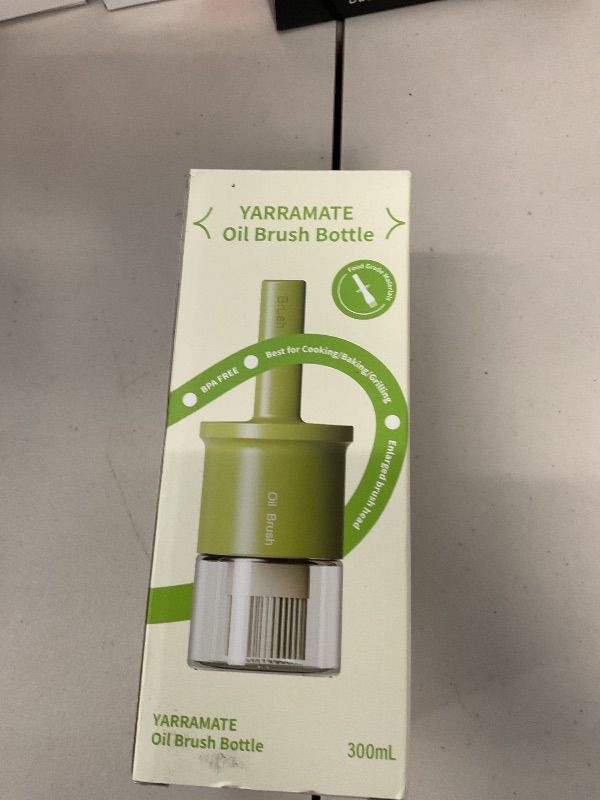 Photo 1 of YARRAMATE 300ml /10oz Oil Dispenser with Brush - Glass Oil Bottle for Kitchen with Silicone Heat Resistant Basting Brush - Cooking Brush for Vinegar Sauce BBQ Grill Frying -Orange