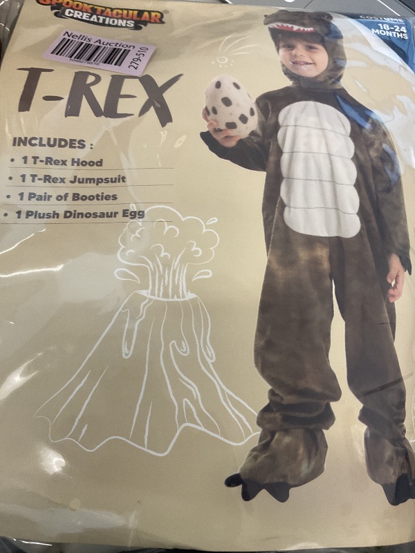 Photo 1 of Spooktacular Creations Halloween Realistic T-rex Costume Outfit Dinosaur Jumpsuit with Egg for Kids Toddler Dress-up Party