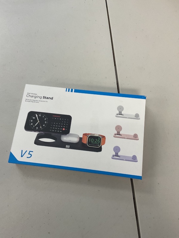 Photo 1 of 3 in 1 Wireless Charging Station for Apple Dvices,15W Fast Magnetic Charger, Foldable Travel Mag-Safe Charger Stand for iPhone 16/15/14/13/12 Pro Max Plus, iWatch S10/Ultra - S2, AirPods 4/Pro/3/2