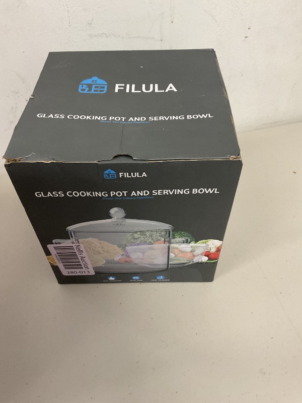 Photo 1 of FILULA Glass Saucepan with Cover - 1.9L/64oz - Heat-Resistant Glass Pot for Stove Top, Clear Pots for Cooking Pasta Noodle, Soup, Milk, Baby Food - Glass Saucepan, Simmer Pot - Includes Bowl