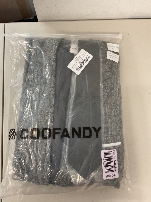 Photo 1 of COOFANDY Men’s Casual 4 Piece Suits One Button Blazer Jacket Vest Pants with Tie Dark Grey