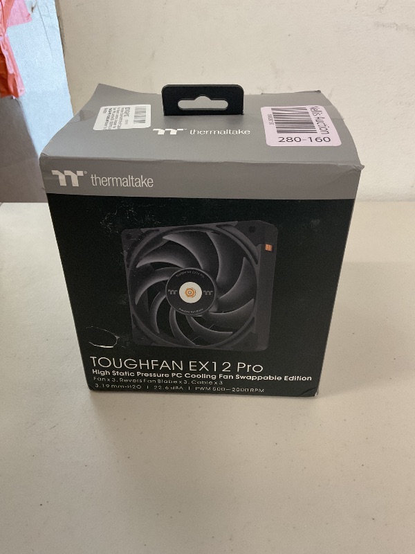 Photo 1 of Thermaltake TOUGHFAN EX12 Pro PC Cooling Fan, Magnetic Connection, Swappable Fan Blade, PWM Controlled 500~2000 RPM, Air Flow 70.8 CFM, 120mm Case/Radiator Fan (3 Pack) CL-F171-PL12BL-A