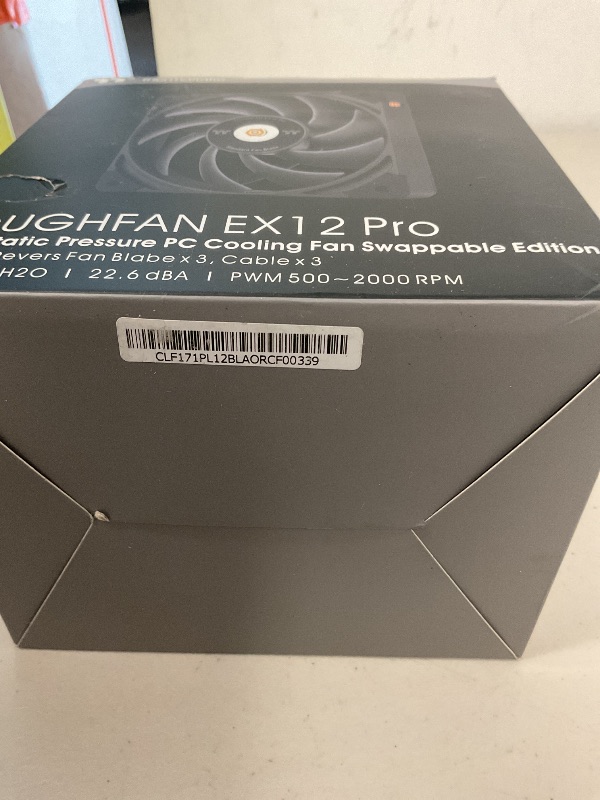 Photo 1 of Thermaltake TOUGHFAN EX12 Pro PC Cooling Fan, Magnetic Connection, Swappable Fan Blade, PWM Controlled 500~2000 RPM, Air Flow 70.8 CFM, 120mm Case/Radiator Fan (3 Pack) CL-F171-PL12BL-A
