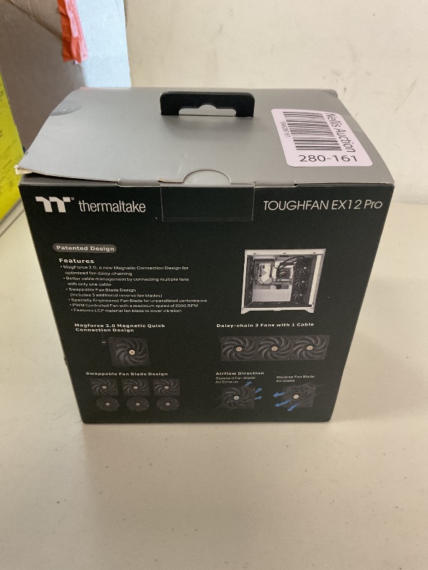 Photo 1 of Thermaltake TOUGHFAN EX12 Pro PC Cooling Fan, Magnetic Connection, Swappable Fan Blade, PWM Controlled 500~2000 RPM, Air Flow 70.8 CFM, 120mm Case/Radiator Fan (3 Pack) CL-F171-PL12BL-A