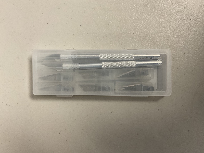 Photo 1 of XFasten Exacto Knife Set - 2 Knives with 60 Blades | Precision Craft Knife for Art, Clay, Mat, Plastic, Paper