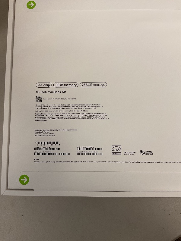 Photo 1 of Apple 2025 MacBook Air 13-inch Laptop with M4 chip: Built for Apple Intelligence, 13.6-inch Liquid Retina Display, 16GB Unified Memory, 256GB SSD Storage, 12MP Center Stage Camera, Touch ID; Midnight