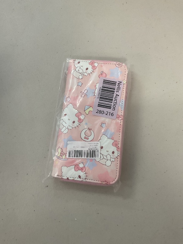 Photo 1 of BOBORAT Cartoon Cat Long Wallet, 7.4 x 4.0 Inches Pink Cute PU Leather Purse, Card Holder with Zipper Closure for Girls Women