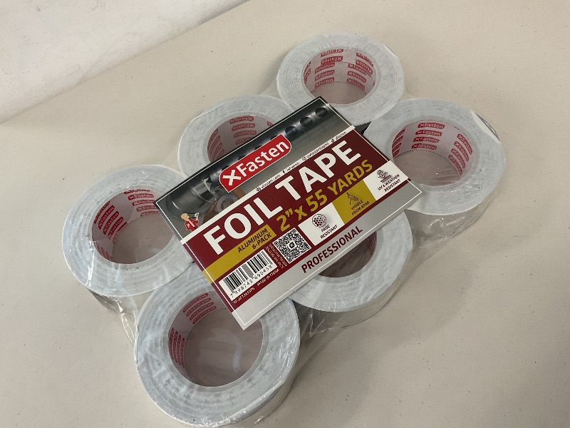 Photo 1 of XFasten Aluminum Foil Tape for Ductwork 2 Inch x 55 Yard 6-Pack 3.6mil Aluminum Tape for Ductwork Heavy Duty Dryer Vent Tape Foil and Seal HVAC Tape for Ducts, HVAC Duct Tape