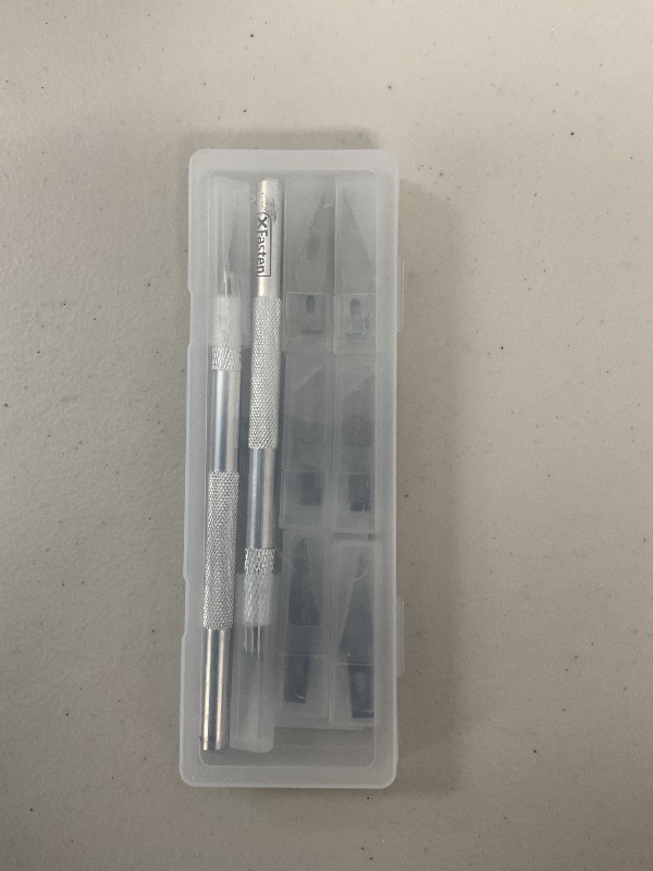 Photo 1 of XFasten Exacto Knife Set - 2 Knives with 60 Blades | Precision Craft Knife for Art, Clay, Mat, Plastic, Paper