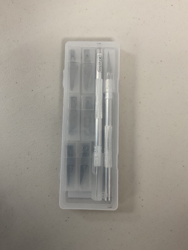 Photo 1 of XFasten Exacto Knife Set - 2 Knives with 60 Blades | Precision Craft Knife for Art, Clay, Mat, Plastic, Paper