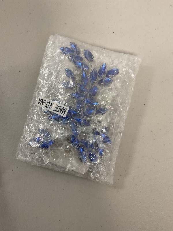 Photo 1 of Kercisbeauty Some Blue Crystal Hair Comb for Wedding Brides Bridesmaid Women Silver Hair Piece for Special Occasion (Blue)