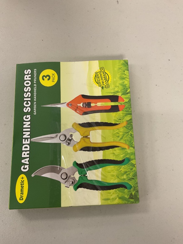 Photo 1 of Garden Pruning Shears 3 Pack Gardening Shears Garden Scissors Stainless Steel Plant Flower Scissors Clippers Pruning Shears tijeras de jardinería