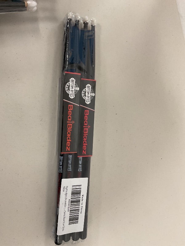 Photo 1 of Drum sticks (4 Pairs) | 5BN Drum Sticks | Nylon tip for Brighter, Defined Sound, Oak Drumsticks, Black, Drumsticks for electronic drums and acoustic, 4-Pack, Beat Bladez series