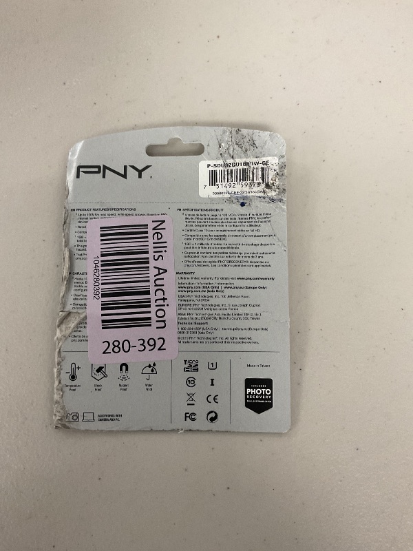 Photo 1 of PNY 32GB Elite Class 10 U1 microSDHC Flash Memory Card - 100MB/s Read, Class 10, U1, Full HD, UHS-I, Micro SD (Pack of 1)